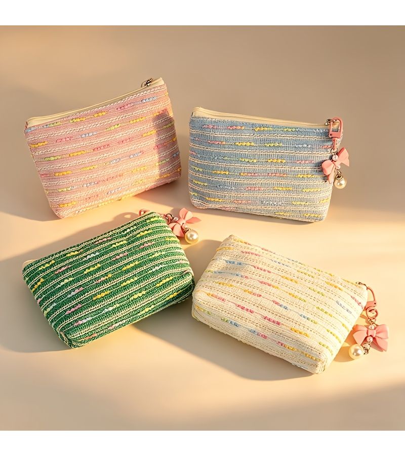 Colorful Light Green Coin Purse Small Cosmetic Bag For Women Touch Up Pouch - Image 1
