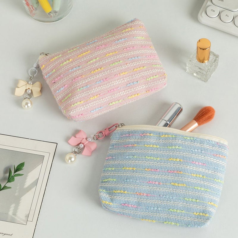 Colorful Light Green Coin Purse Small Cosmetic Bag For Women Touch Up Pouch - Image 3