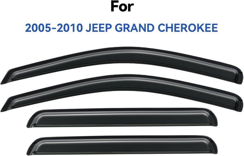 YQAUTEC Window Visors Rain Guards Shield for 2005-2010 Jeep Grand Cherokee - Image 2