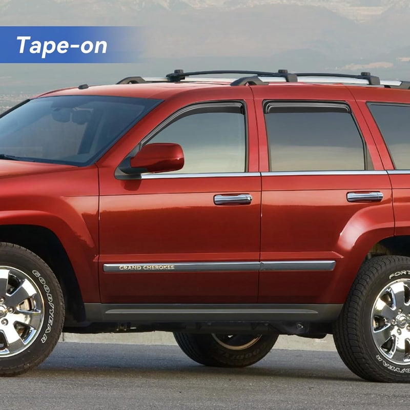 YQAUTEC Window Visors Rain Guards Shield for 2005-2010 Jeep Grand Cherokee - Image 3
