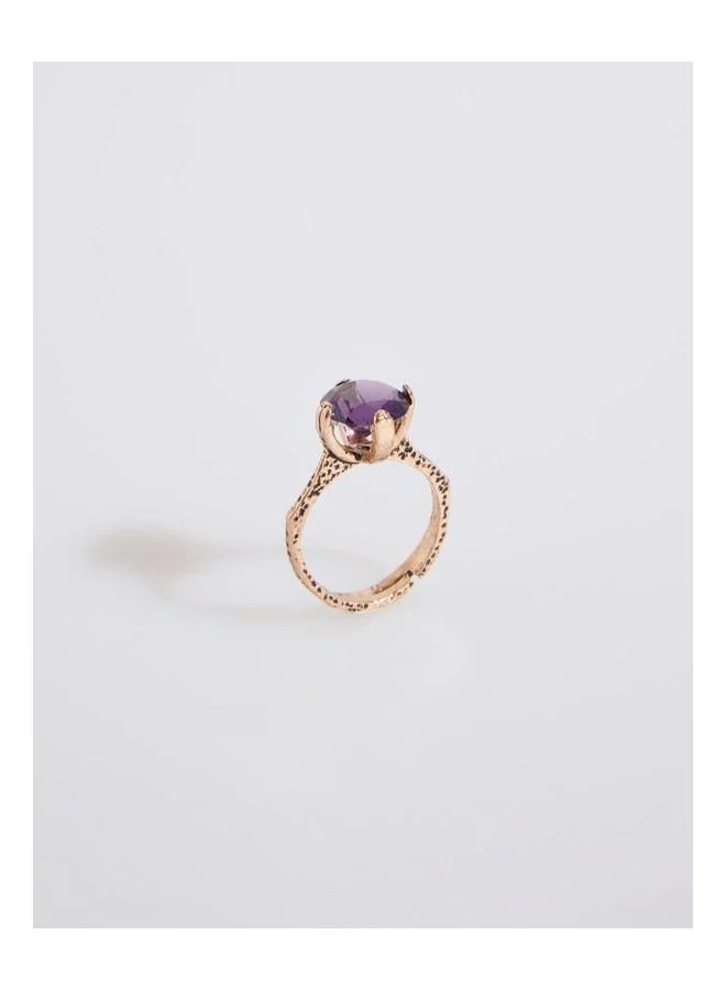 Jimmy Key Navy Large Stone Detailed Adjustable Ring.