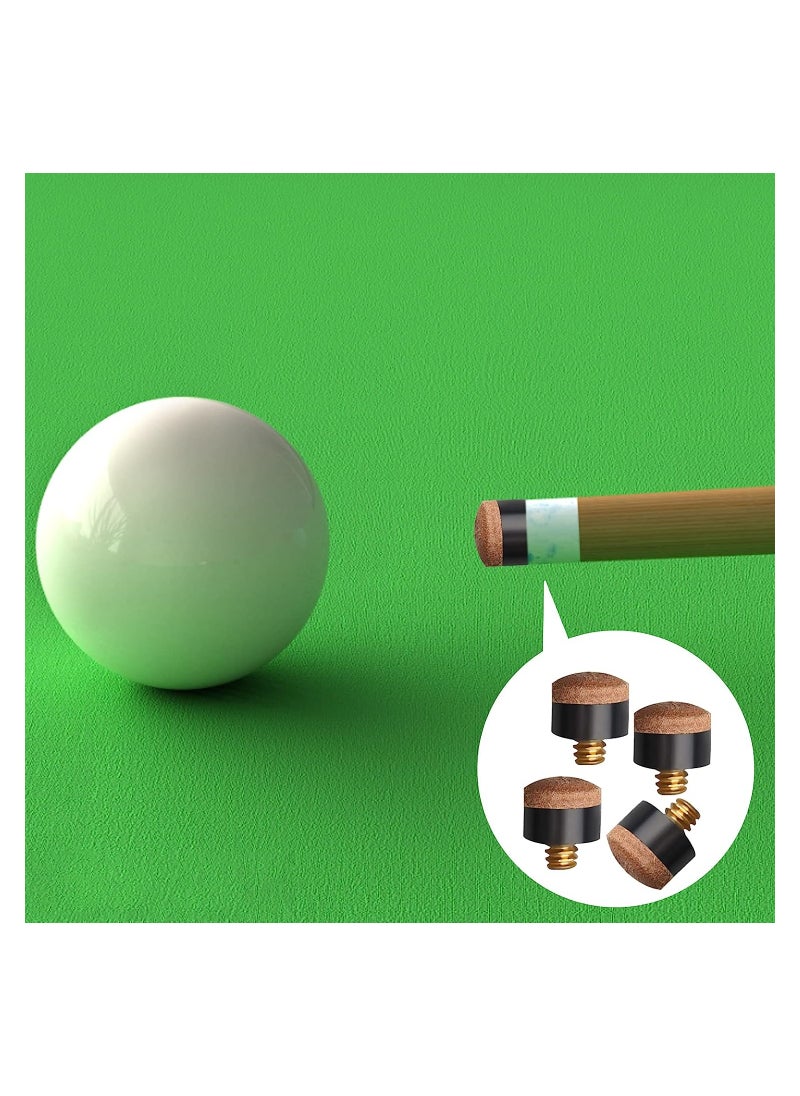 Screw on Billiard Cue Tips, 12 mm/13 mm Hard Leather Billiard Pool Cue Stick Tips Replacement Kit with Storage Box, for Pool Cues and Snooker (30Pcs - Brown)