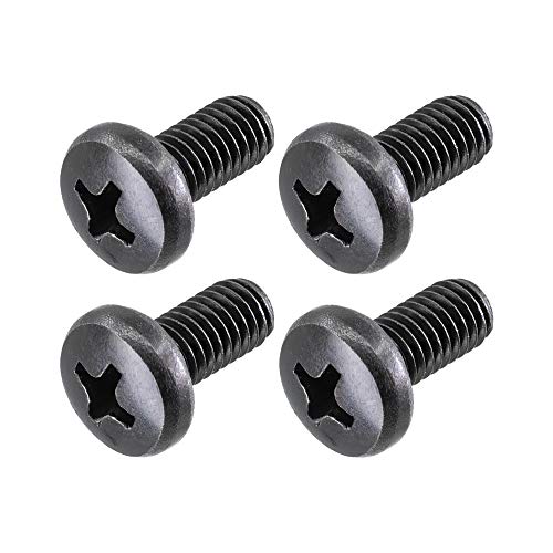 MAKERS BOLT Black License Plate Screws for Audi and VW, Phillips Machine Pan Head 18-8, Stainless Steel, M6-1.0 x 10 mm Bolt (Pack of 4) - Image 1