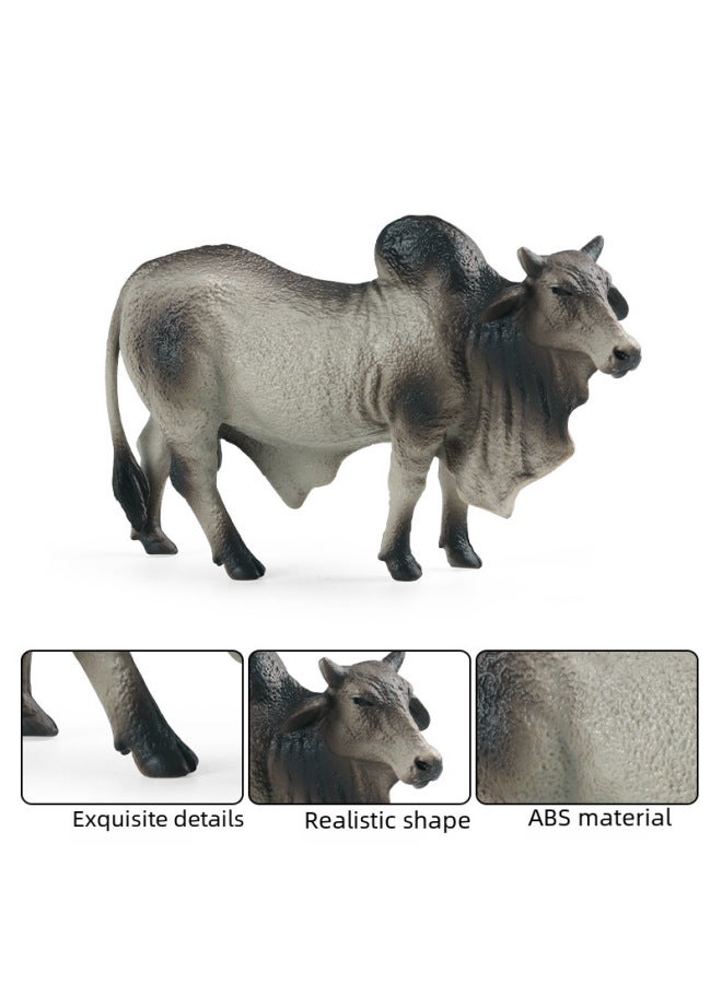 Children's Cognitive Simulation Solid Wild Animal Model Ranch Farm Tumor Cow Plastic Toy Ornaments-Color:M-2813 River Cattle (black) - Image 4
