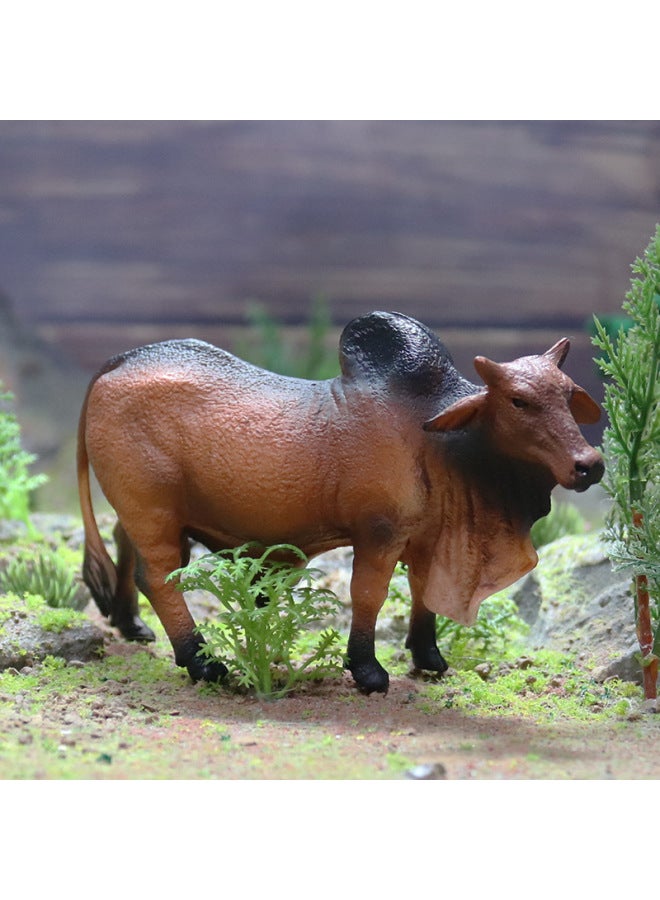 Children's Cognitive Simulation Solid Wild Animal Model Ranch Farm Tumor Cow Plastic Toy Ornaments-Color:M-2813 River Cattle (black) - Image 5