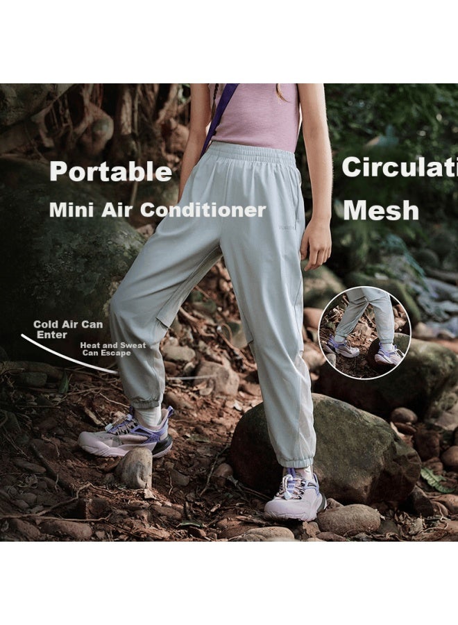 Toread Kids Pants Boys Girls Big Children Spring Summer Autumn High Elastic Breathable Casual Pants Cloud Gray 140