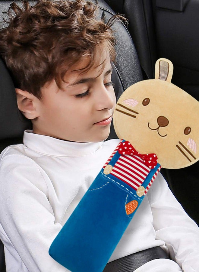 GROIC Seat Belt Cover for Kids, Seatbelt Pillow Cover Stuffed Soft Plush Travel Pillow in Car, Detachable Protectors for Head Neck and Shoulder, Universal Car Seat Strap Cushion Pads for Child Adults - Image 5