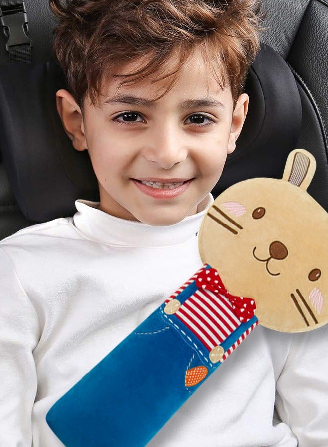 GROIC Seat Belt Cover for Kids, Seatbelt Pillow Cover Stuffed Soft Plush Travel Pillow in Car, Detachable Protectors for Head Neck and Shoulder, Universal Car Seat Strap Cushion Pads for Child Adults - Image 4