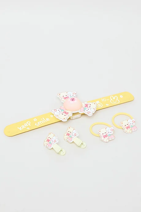 R&B Hair Accessories & Slap Bracelet Set