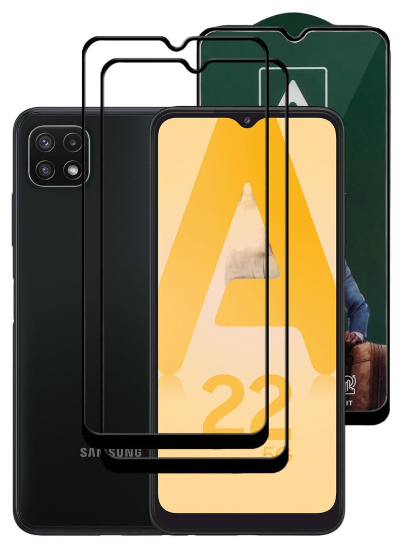 ACLIX 2 Pieces Antistatic ESD Dustproof Premium Quality High Definition Tempered Glass Screen Protector Designed For Samsung Galaxy A22 5G - Image 1