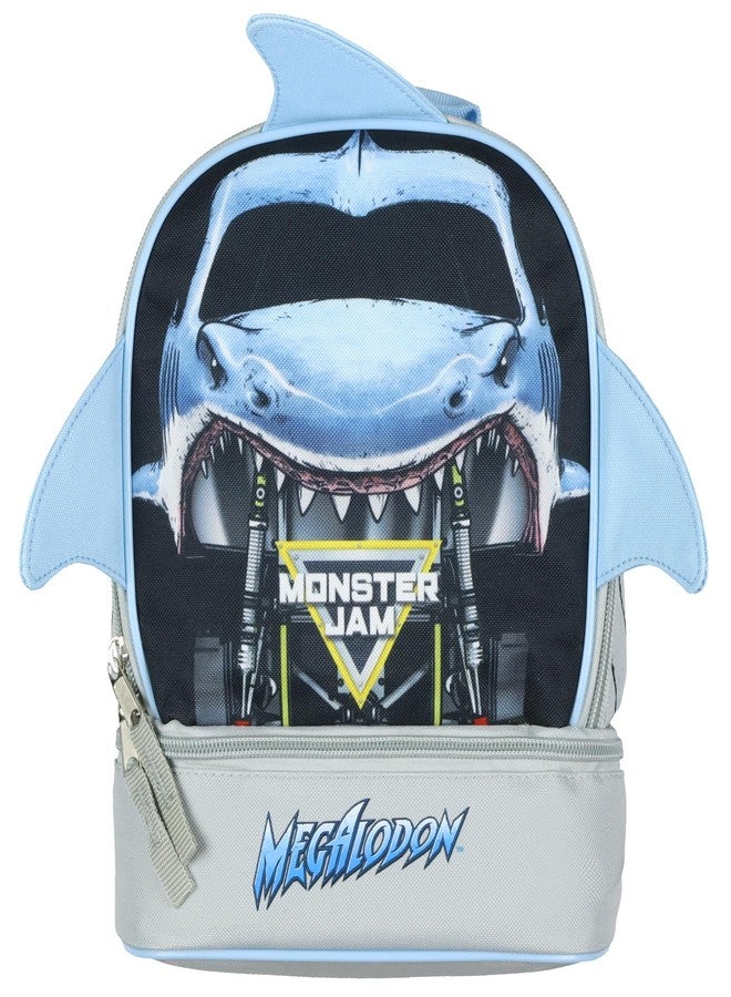 INTIMO Monster Jam Lunch Box Shark Megalodon Truck 3D Fins Dual Compartment Insulated Cooler Bag - Image 1