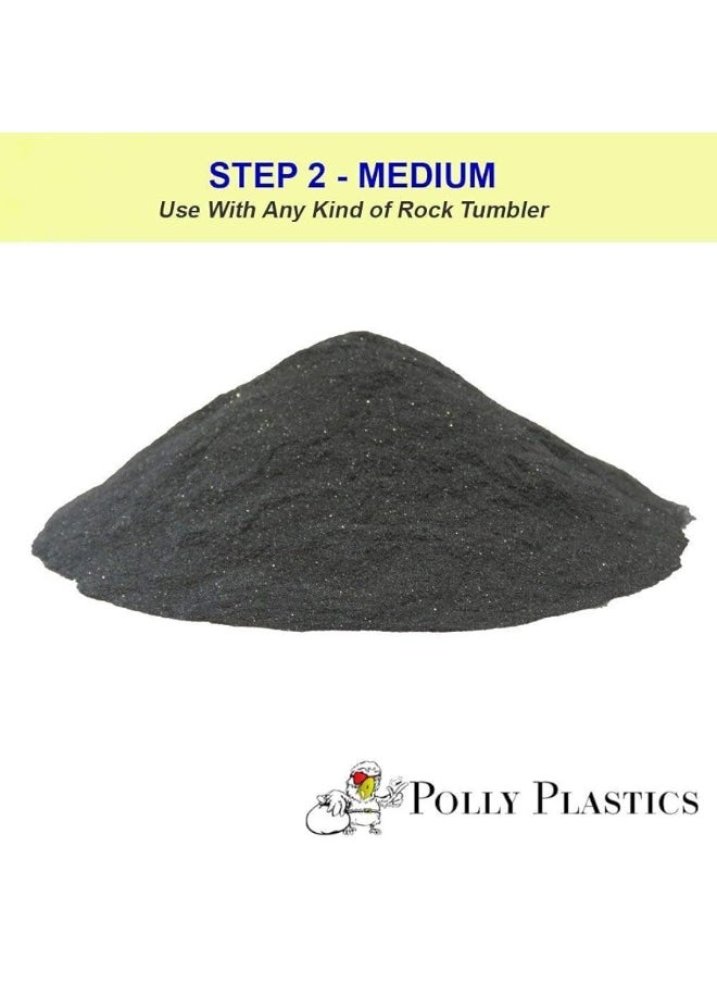 Polly Plastics - Polly Plastics Rock Tumbler Media Grit Refill, Medium 180/220 Silicon Carbide Grit, Stage 2 for Tumbling Stones (2 Pack) (2 lb.) - Image 1