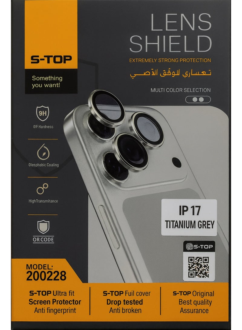 اس-توب إس-توب درع عدسة لهاتف آيفون 17 pro - رمادي تيتانيوم - Image 1