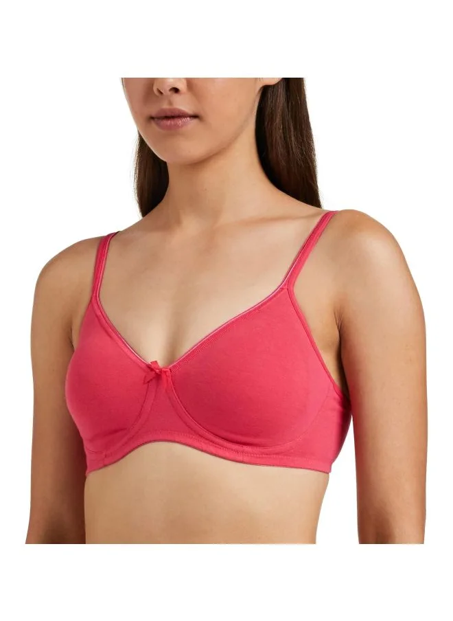 جوكي Jockey 1722 Women Wire free Non Padded Super Combed Cotton Elastane Stretch Medium Coverage Everyday Bra with Concealed Shaper Panel and Adjustable Straps