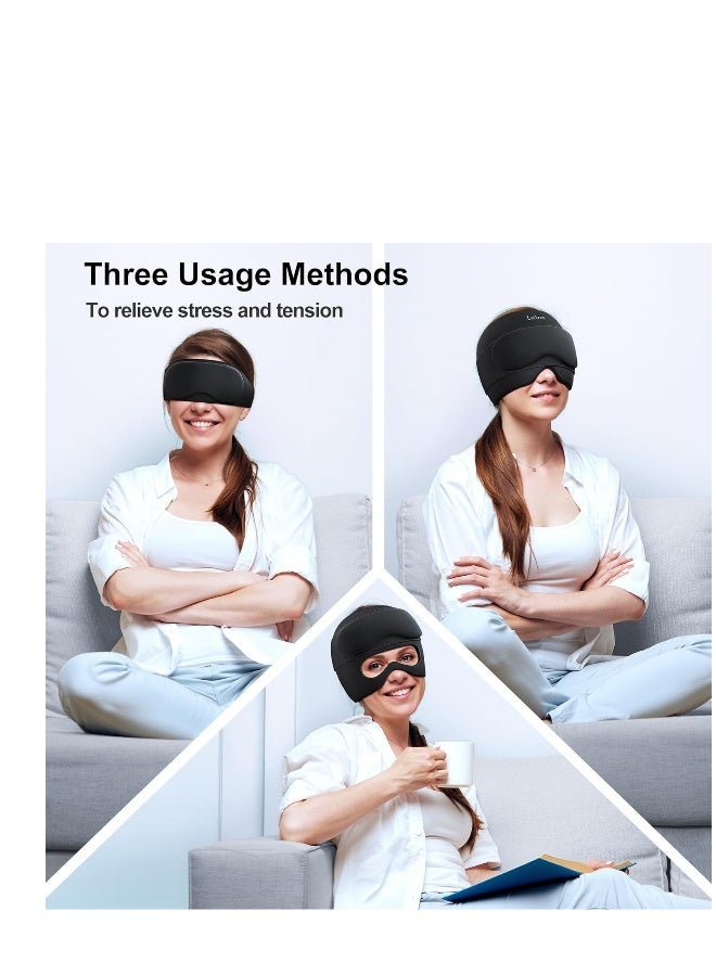 Generic Migraine Headache Relief Cap with Gel Eye Mask, Headache Cap Migraine Ice Head Wrap Hot and Cold Therapy Hat, Migraine Cap Gel Ice Cap for Headache Puffy Eyes Sinus and Tension Stress Relief  - Image 2