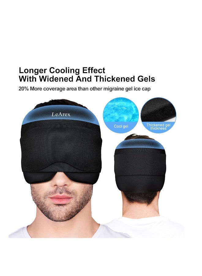 Generic Migraine Headache Relief Cap with Gel Eye Mask, Headache Cap Migraine Ice Head Wrap Hot and Cold Therapy Hat, Migraine Cap Gel Ice Cap for Headache Puffy Eyes Sinus and Tension Stress Relief  - Image 3