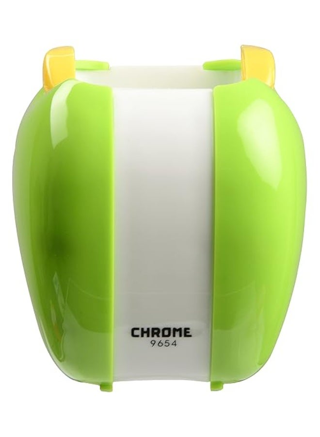 chrome 1 Compartments Plastic Apple Shape Pen Holder Green - Image 3