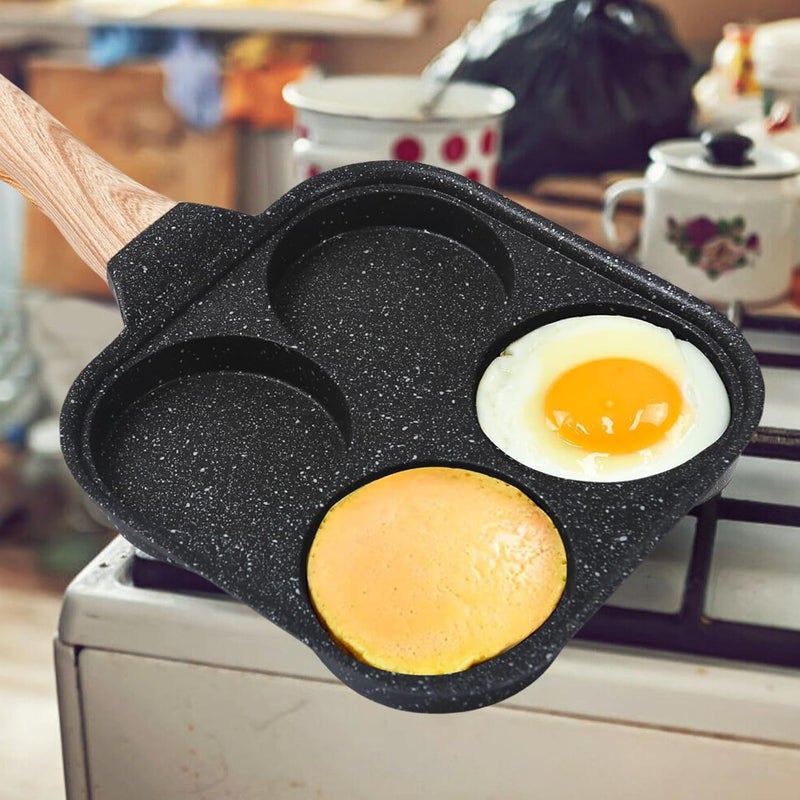 Hidak 4 Cup Egg Frying Pan Nonstick Aluminum Frying Pans Square Egg Cooker Frying Pan 4 Hole Square with Glass Lid - Image 2