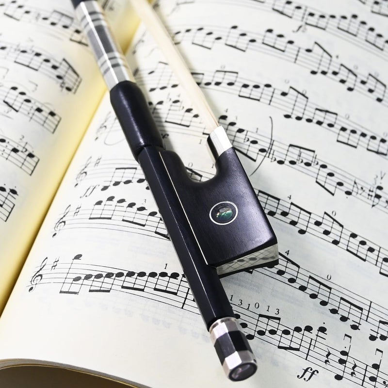 VINGOBOW 4/4 Full Size Carbon Fiber Violin Bow Full 101V Advanced Level 74.5 cm 4 4 Parisian Eyes Ebony Frog Straight Smooth Screw Strong and Durable Unbleached Mongolian Horse Hair Warm Sweet Sound - Image 5