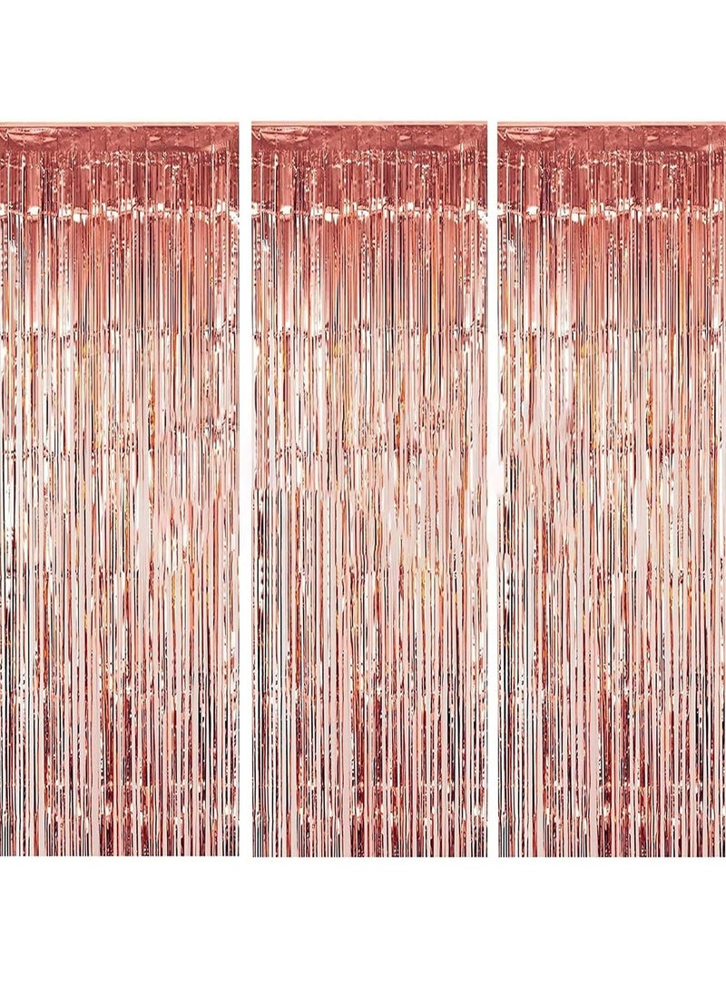 Generic 3.2ft x 6.6ft  Metallic Tinsel Foil Fringe Curtains Photo Booth Props for Birthday Wedding Engagement Bridal Shower Baby Shower Bachelorette Holiday Celebration Party Decorations  - Image 1