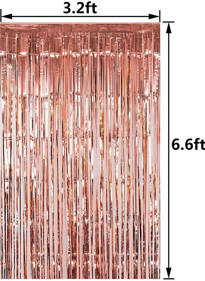 Generic 3.2ft x 6.6ft  Metallic Tinsel Foil Fringe Curtains Photo Booth Props for Birthday Wedding Engagement Bridal Shower Baby Shower Bachelorette Holiday Celebration Party Decorations  - Image 2