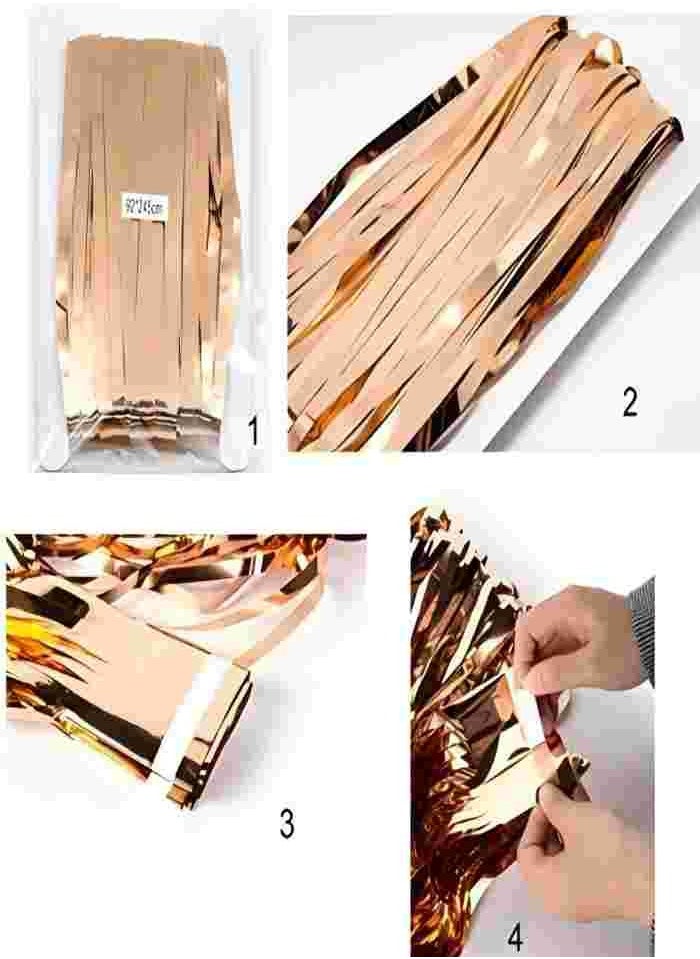 Generic 3.2ft x 6.6ft  Metallic Tinsel Foil Fringe Curtains Photo Booth Props for Birthday Wedding Engagement Bridal Shower Baby Shower Bachelorette Holiday Celebration Party Decorations  - Image 3