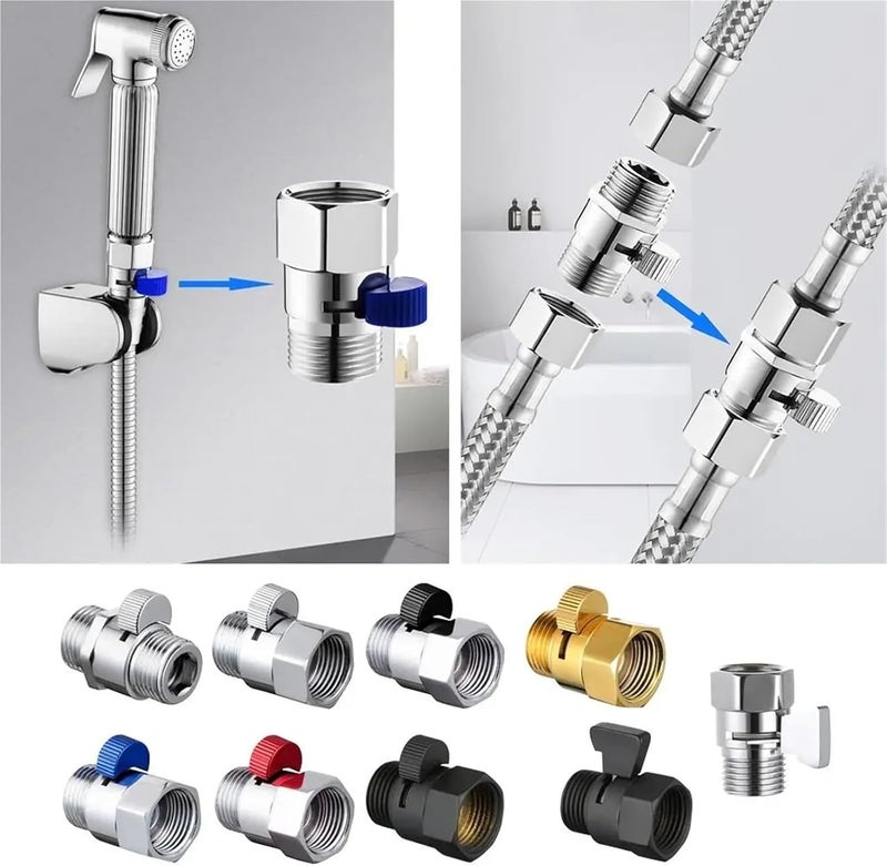 Bathroom Shower Bath Water Tap Accessory Brass Junction Flow Control Valve Diverter Shut-off Angle(A1) - Image 4