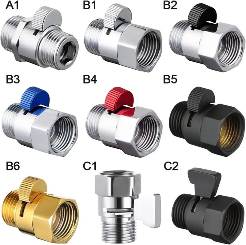 Bathroom Shower Bath Water Tap Accessory Brass Junction Flow Control Valve Diverter Shut-off Angle(A1) - Image 3