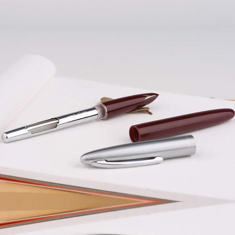 Goldleaf Hero Pen Original Fountain Ink Pen Iridium Nib Model 329 Silver Cap, Black Green Maroon - Pack of 3 - Image 3