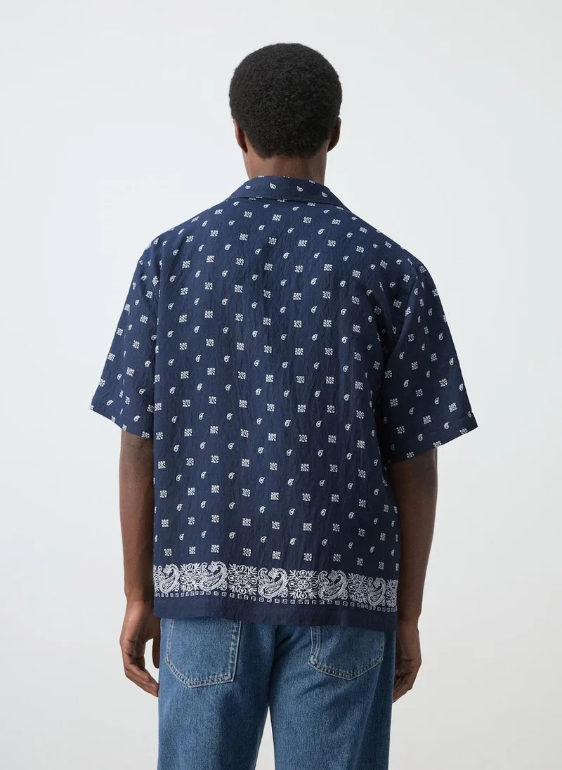Mango Man Printed fluid regular-fit shirt
