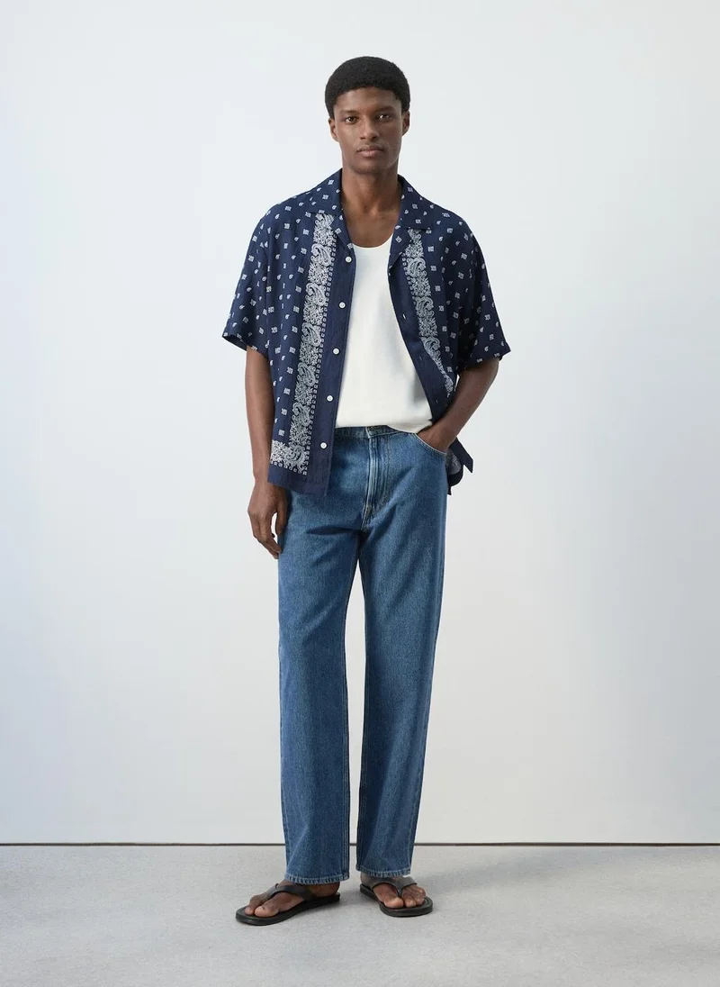 Mango Man  Printed fluid regular-fit shirt for Men | Best Price UAE