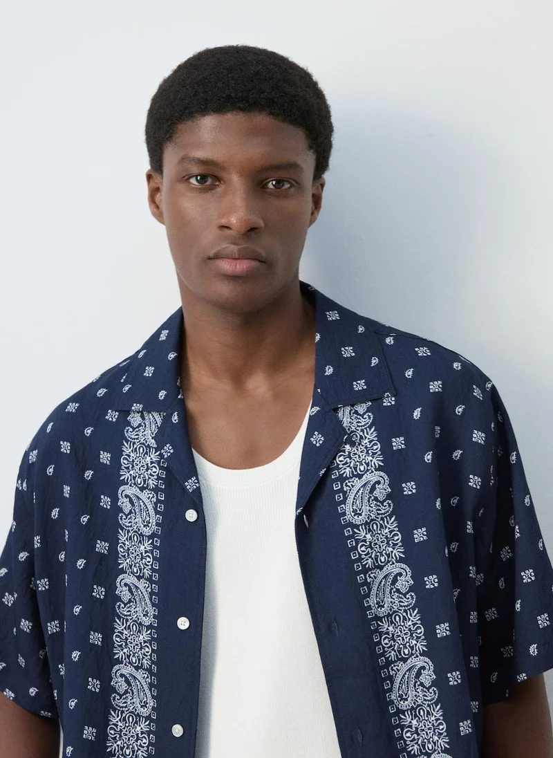 Mango Man  Printed fluid regular-fit shirt for Men | Best Price UAE