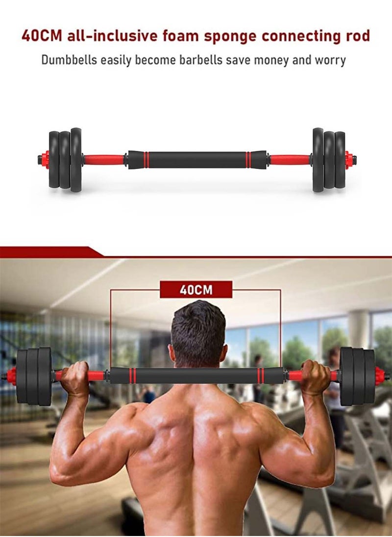 Viden 20KG Adjustable Dumbbell Barbell Set Hand Weight with Solid Dumbbell Handles Changed into Barbell Handily Perfect for Bodybuilding Fitness Weight Lifting Training Home Gym  - Image 5