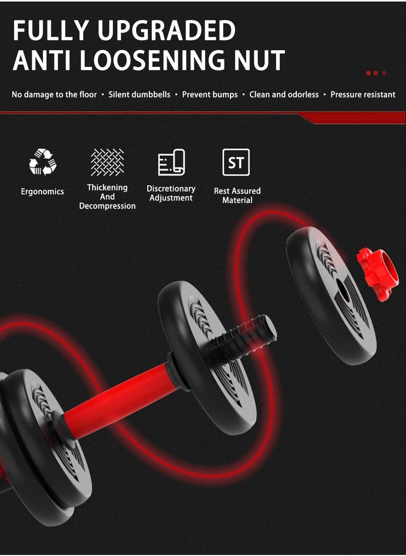 Viden 20KG Adjustable Dumbbell Barbell Set Hand Weight with Solid Dumbbell Handles Changed into Barbell Handily Perfect for Bodybuilding Fitness Weight Lifting Training Home Gym  - Image 2