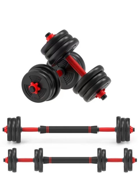 20KG Adjustable Dumbbell Barbell Set Hand Weight with Solid Dumbbell Handles Changed into Barbell Handily Perfect for Bodybuilding Fitness Weight Lifting Training Home Gym