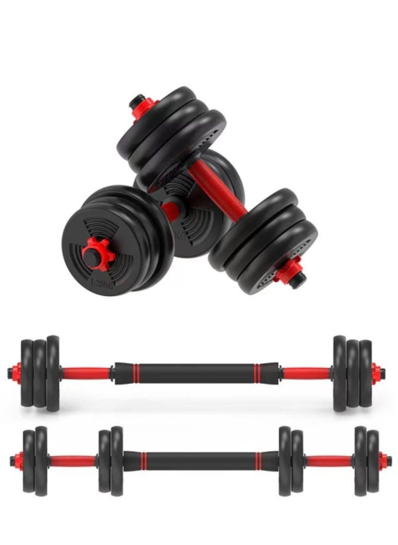 Viden 20KG Adjustable Dumbbell Barbell Set Hand Weight with Solid Dumbbell Handles Changed into Barbell Handily Perfect for Bodybuilding Fitness Weight Lifting Training Home Gym  - Image 1