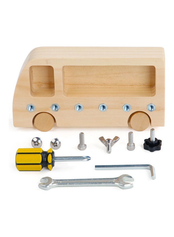 NIBEMINENT Montessori Teaching Aids Busy Bus Children Toys 19x10x3.5cm - Image 1