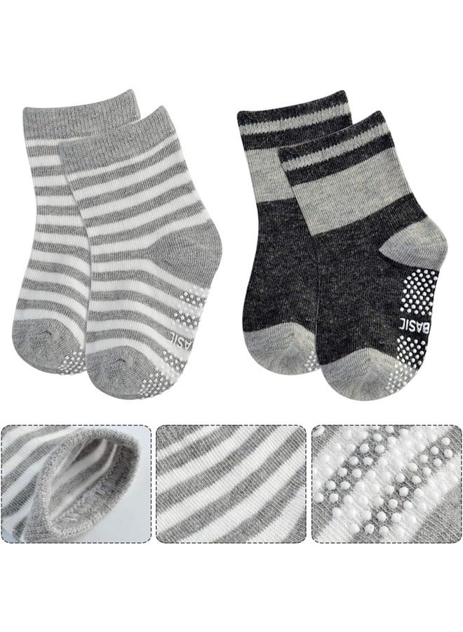 12 Pairs Of Cotton Non-Slip Striped Baby Socks for Kids Boys' Socks Girls' Socks Multicolor - Image 2