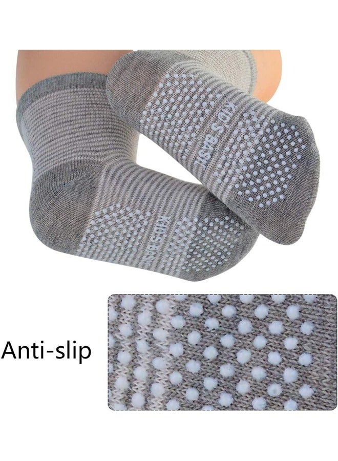 12 Pairs Of Cotton Non-Slip Striped Baby Socks for Kids Boys' Socks Girls' Socks Multicolor - Image 3