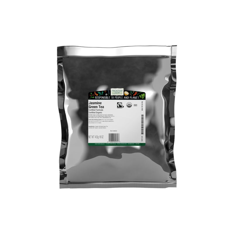 Frontier Co-op Frontier Coop Organic Fairtrade Jasmine Green Tea All Natural Loose Leaf Tea Leaves Kosher  16 Ounce Pack of 1 - Image 3