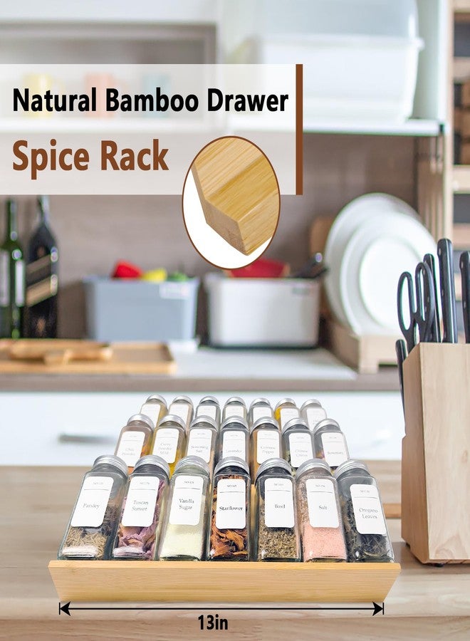 Jolfay Bamboo Spice Drawer Organizer Insert- 4 Tier Space Saving Spice Rack Organizer for Cabinet Drawer, Wooden Spice Rack Acacia Wood Spice Racks - Image 4