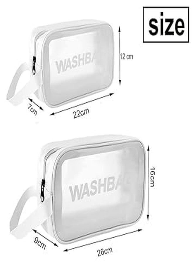 Keetly Premium Makeup Pouches Set for Women | Waterproof & Spacious Cosmetic Bags for Girls | Toiletry Storage Wash Bag | Travel Organizer for Bath Accessories & Grooming Kit (White) - Image 2