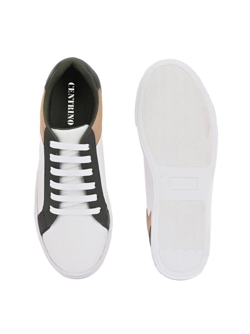 Centrino Women Casual Sneaker | Ultra Soft Cushion | Trendy & Lightweight Design | Low Top Flat Sole | Colorblock Sneakers | White Sneakers Girl Shoes 7606-12 - Image 4