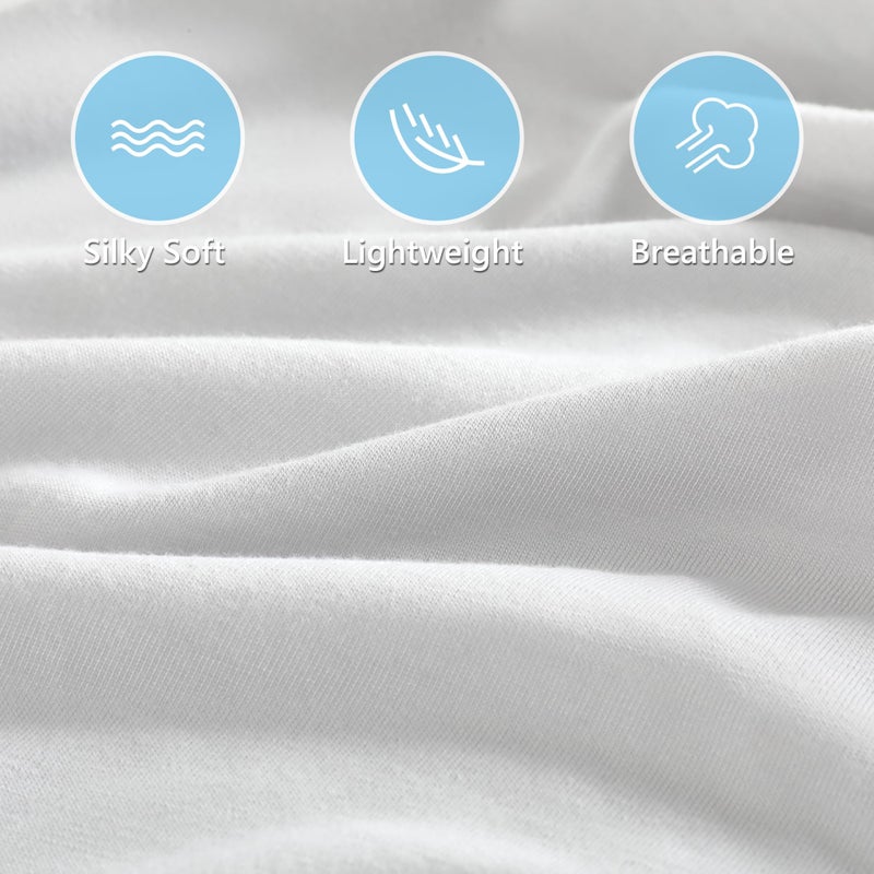 TILLYOU Mini Crib Fitted Sheets - Soft Knit Sheet for Pack N Play, Microfiber Mini Crib Sheets, Playpen Bedding Sheet for Baby 2 Pack, Machine Washable, 38'' x 24'', Light Green & Light Gray - Image 5