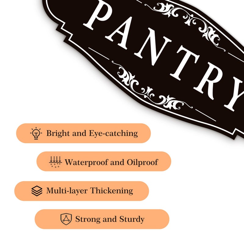LUHIMO Pantry Door Sign Sticker for Kitchen, Self-adhesive Farmhouse Pantry Decor for Homeï¼ŒWaterproof Vinyl Food Storage Decals for House Area, Glass/Wooden Door, Restaurant ï¼ˆBlackï¼‰ - Image 3
