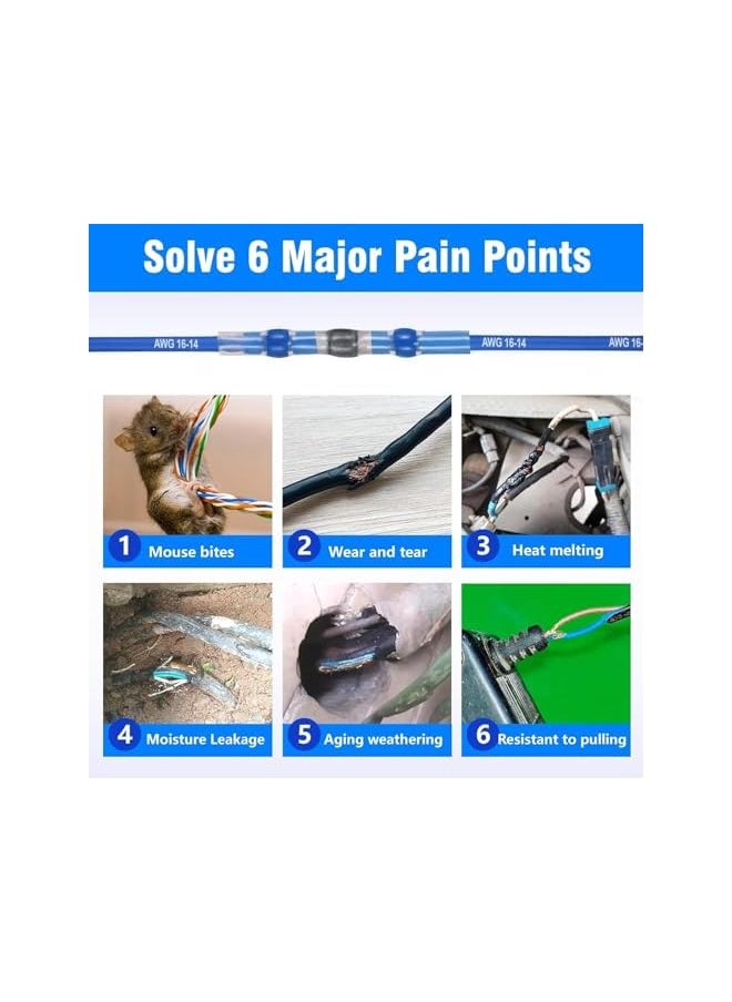 PROMASS promass 50 Pcs Solder Seal Wire Connectors,Heat Shrink Connectors Kit,Heat Shrink Butt Connectors,Electrical Wire Connectors Kit Electric Insulation Heat Shrink Tube Kit with Box (50)  - Image 3