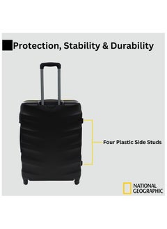 NATIONAL GEOGRAPHIC National Geographic Arete ABS Hard Case Suitcase Set Black, Durable Lightweight Travel Luggage, 4 Wheel 3pcs Trolley Bag with TSA Combination Lock (20+24+28 Inch).  - Image 5