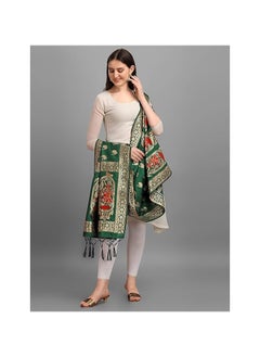 مملكة الإكسسوارات وشاح باناراسي الحريري زاري/تشوني للسيدات - عرض 1 متر، طول 2.5 متر  - Image 4