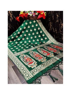 مملكة الإكسسوارات وشاح باناراسي الحريري زاري/تشوني للسيدات - عرض 1 متر، طول 2.5 متر  - Image 2