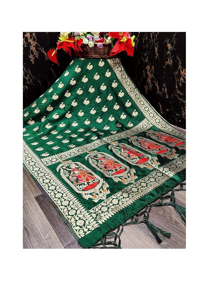 Accessorize Kingdom Women's Banarasi Silk Zari Dupatta/Chunni – 1 Meter Width, 2.5 Meter Length  - Image 2
